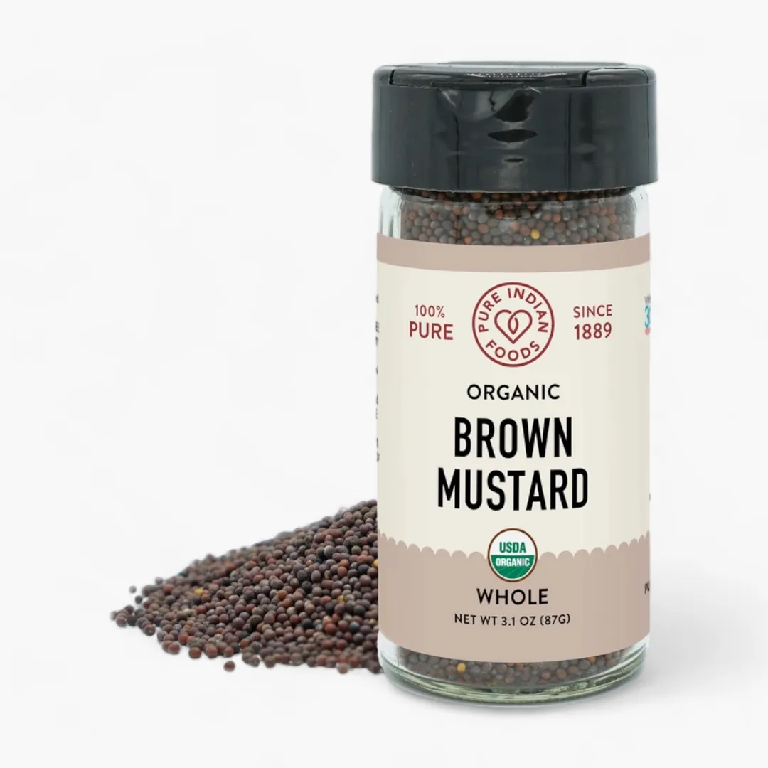 Mustard Seed Brown, Certified Organic - 8 oz (1/2 lb) Resealable Bag