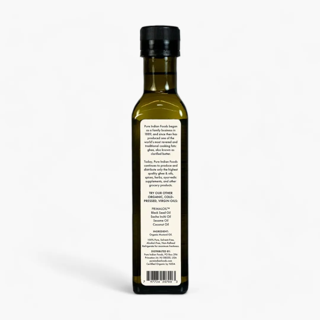 Mustard Seed Oil, Virgin, Cold-Pressed and Certified Organic