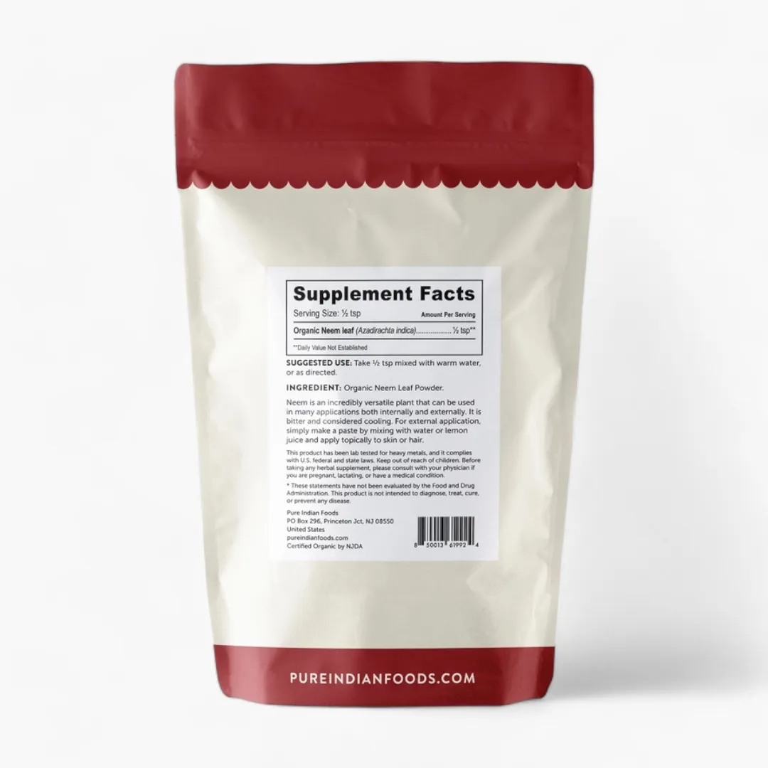 Neem Leaf Powder, Certified Organic - 8 oz