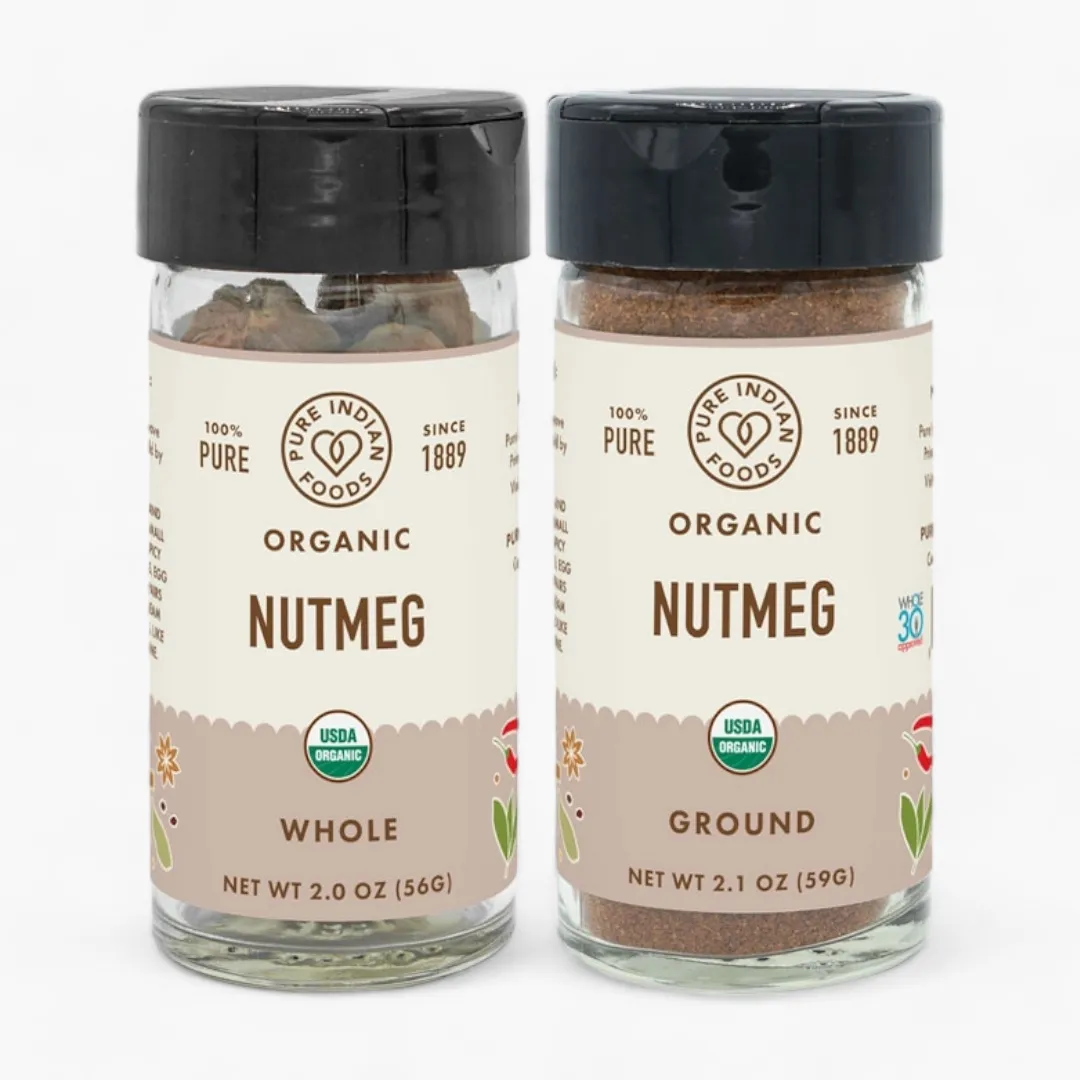 Nutmeg, Certified Organic (Ground 2.1 oz Glass Bottle)