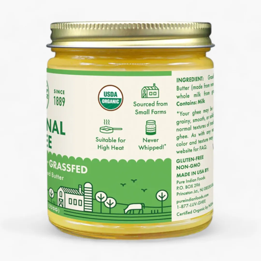 Original Ghee, Grassfed and Certified Organic - 7.8 oz (220 g)