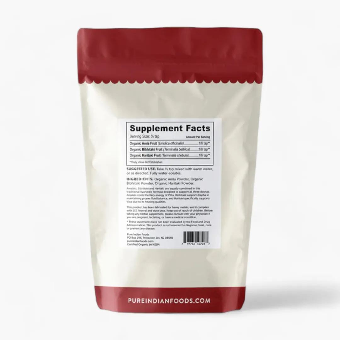 Triphala Powder, Certified Organic - 8 oz