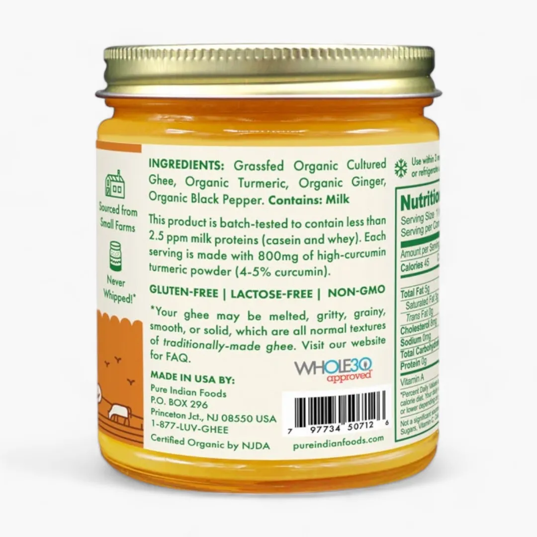 Turmeric Superghee, Grassfed and Certified Organic