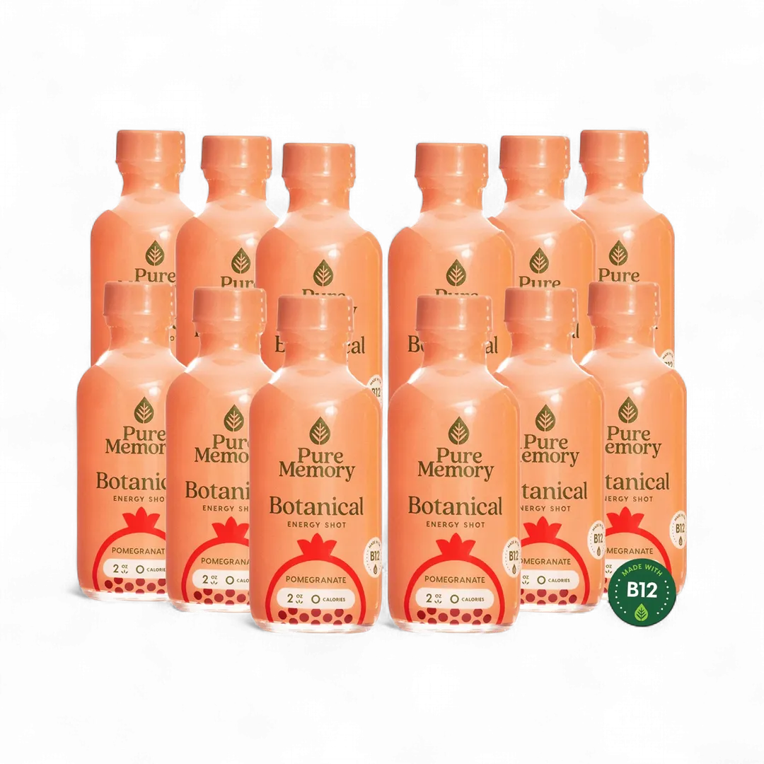 Pure Memory Botanical Energy Shot - 12 pack Pomegrenate (2oz)