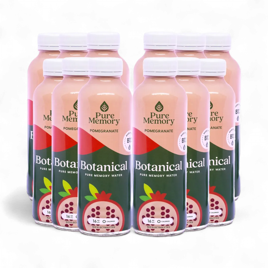 Botanical Pure Memory Water - 12 Pomegranate (16oz)