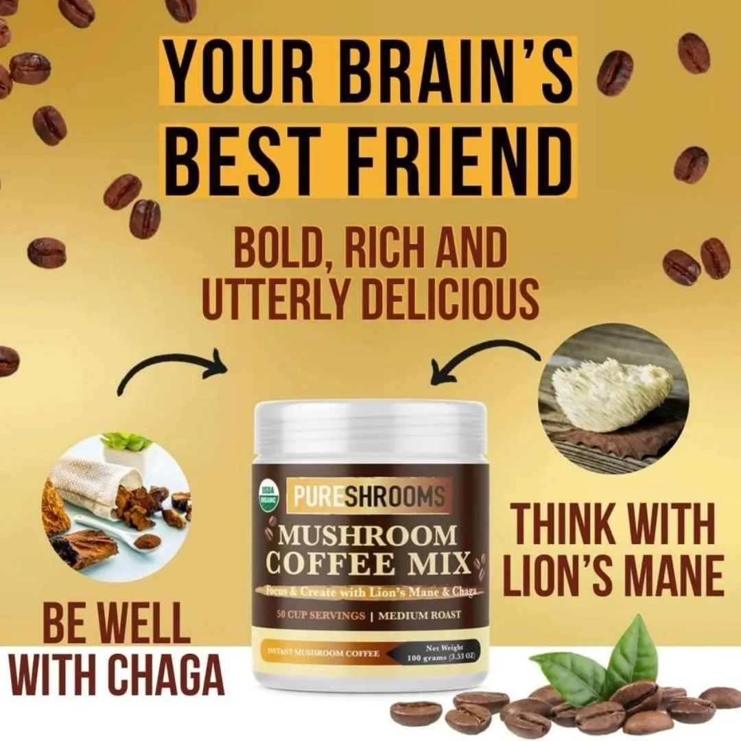 Focus & Create Mushroom Coffee | 100grams | 50 Servings