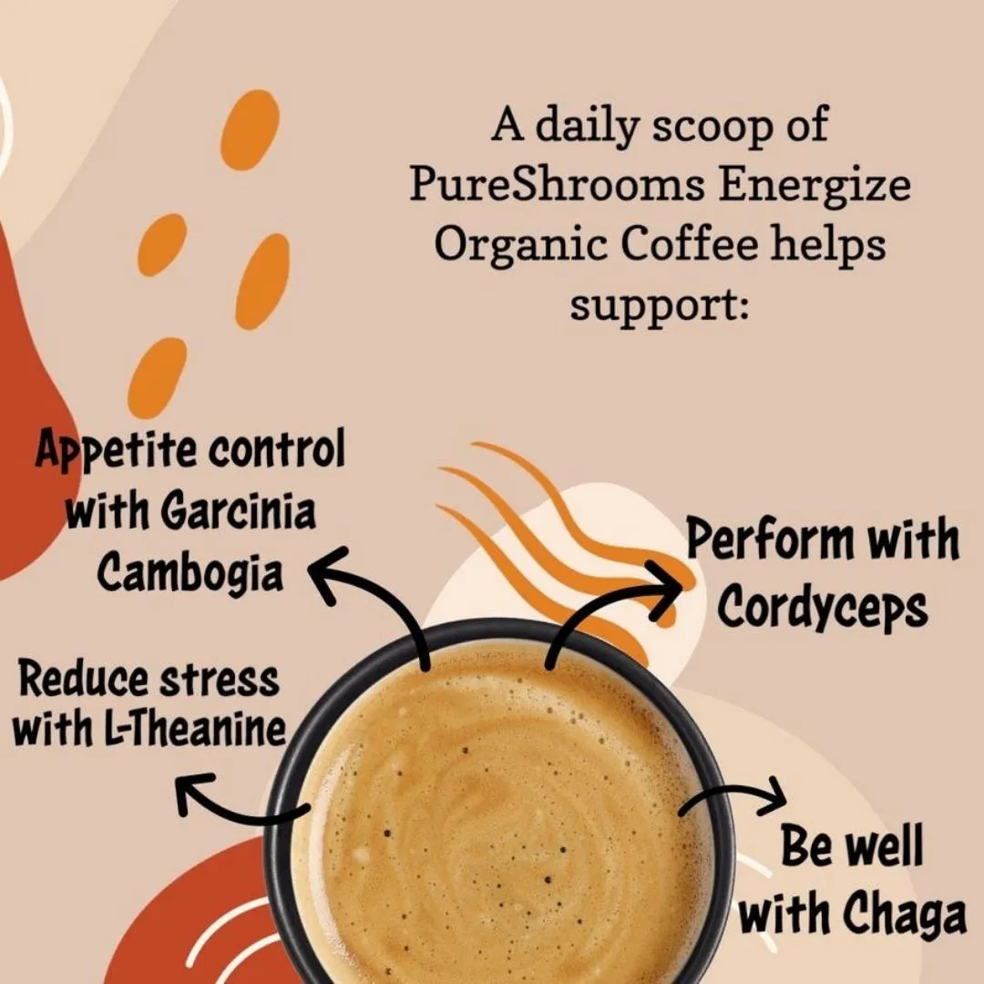 Pureshrooms Energize Mushroom Coffee with Cordyceps & Chaga