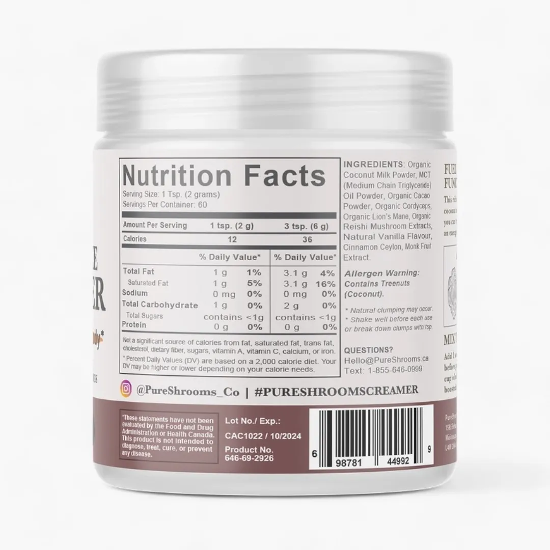 Pureshrooms Functional Super Coffee Creamer (Cacao)