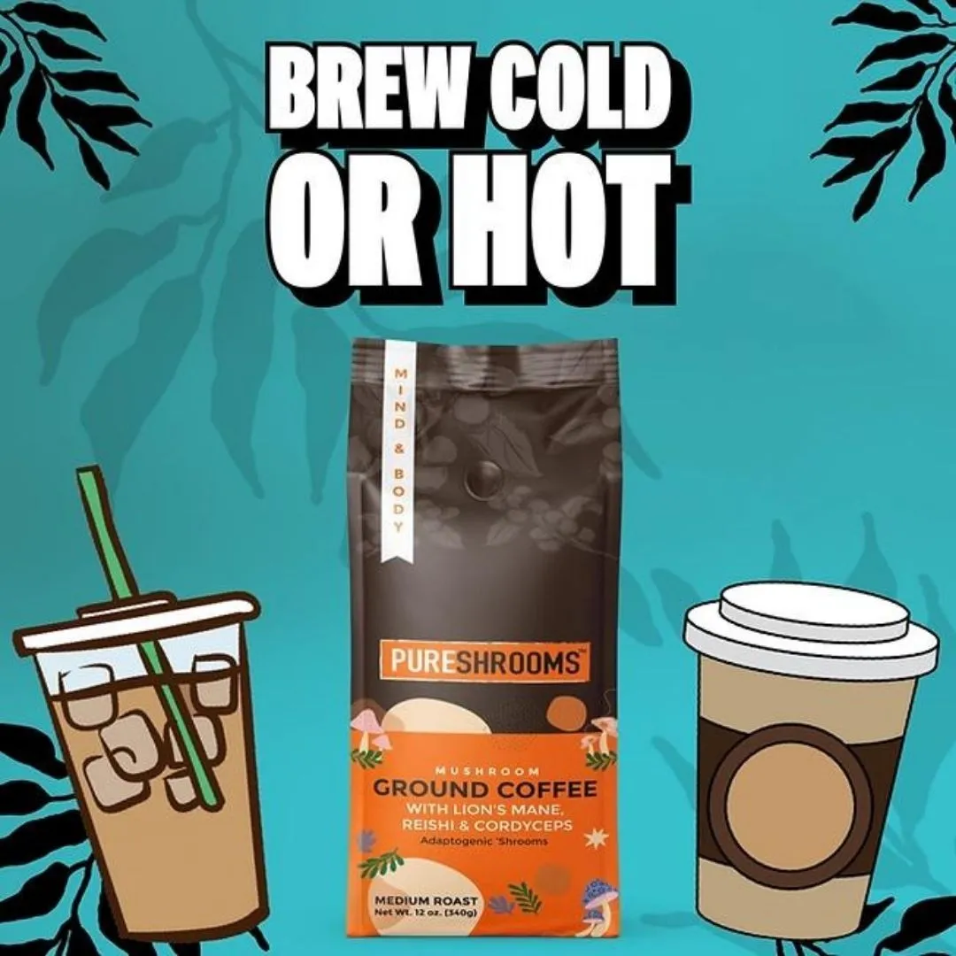 Pureshrooms Mind & Body Mushroom Ground Coffee