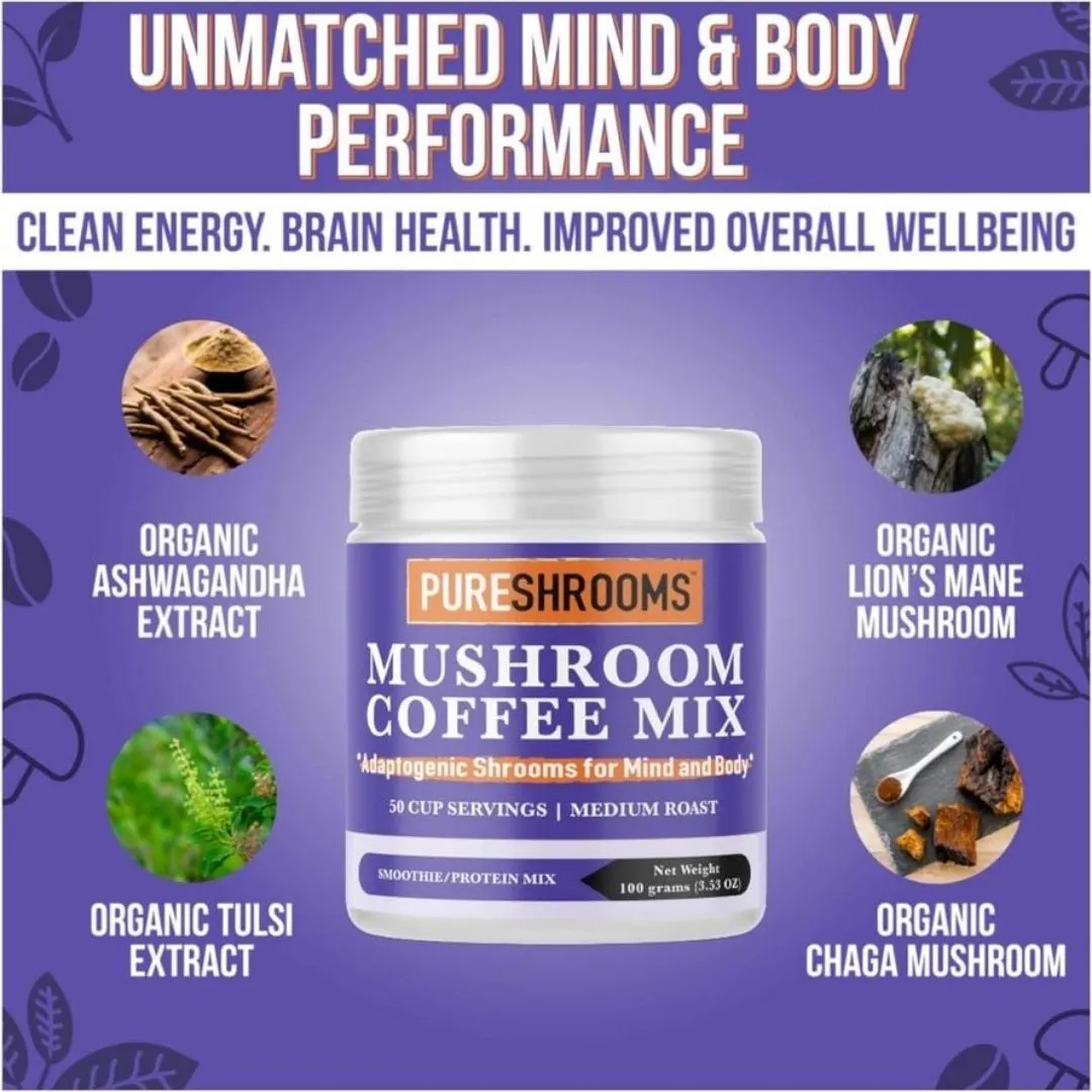 Pureshrooms Mushroom Coffee Superfood Blend