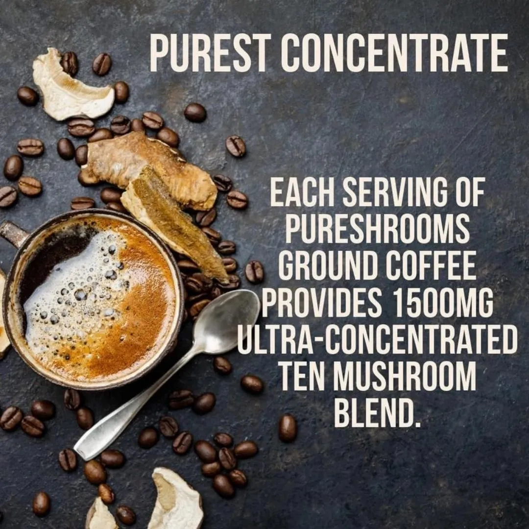 Pureshrooms Perfect 10 Mushroom Ground Coffee