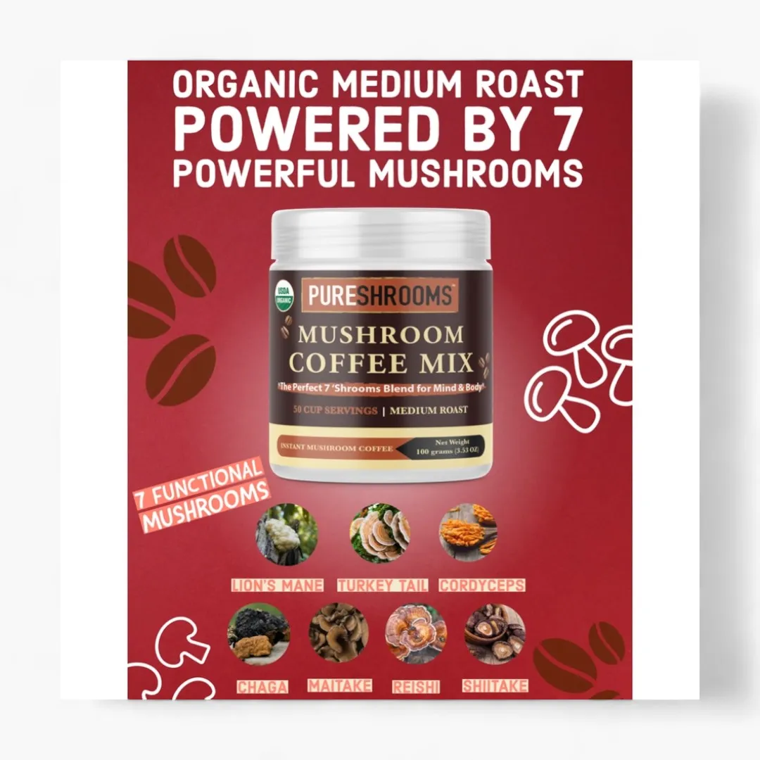 Pureshrooms Perfect 7 Mushroom Coffee Mix