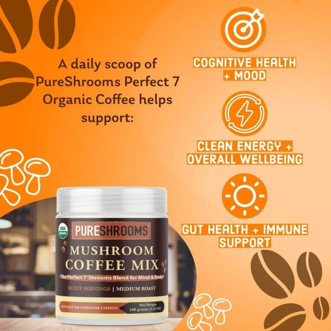 Pureshrooms Perfect 7 Mushroom Coffee Mix