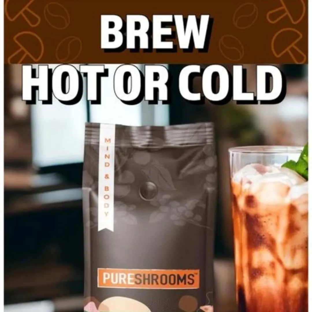 Pureshrooms Swiss Water Decaf Mushroom Ground Coffee