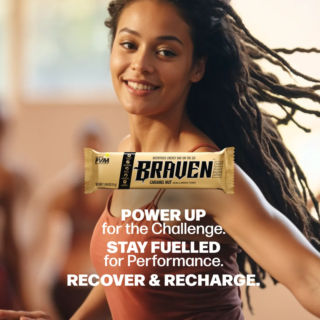BRAVEN Energy Bar Caramel Nut 20-pack