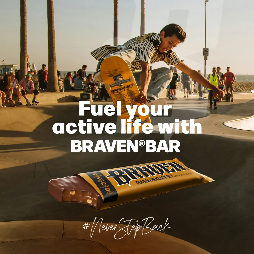 BRAVEN Energy Bar Double Chocolate Nut 20-pack