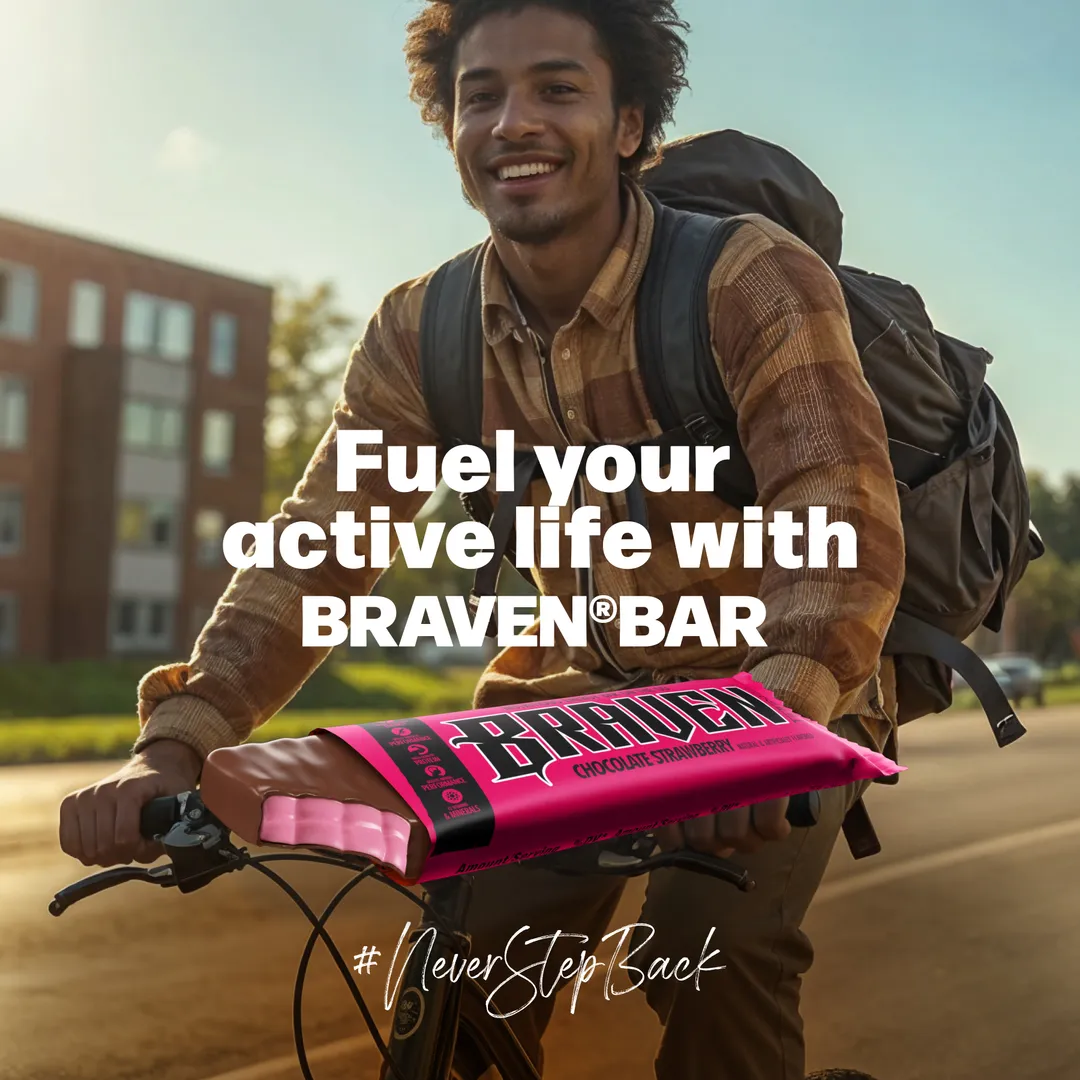 BRAVEN Energy Bar Chocolate Strawberry 20-pack