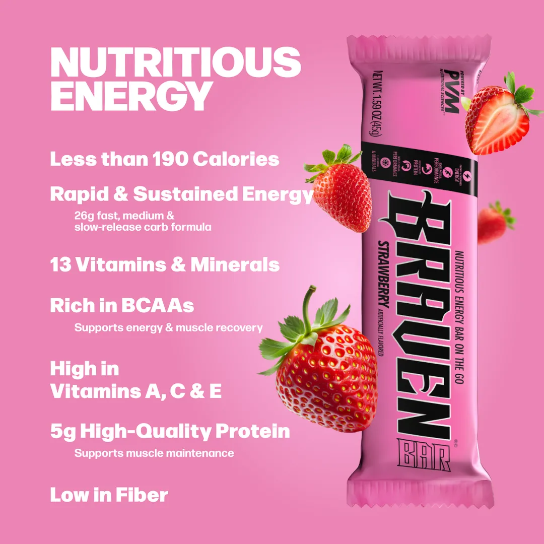 BRAVEN Energy Bar Strawberry 20-pack