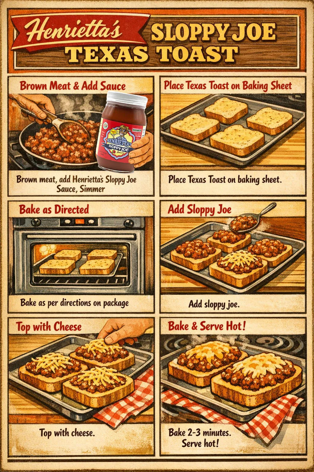 Henrietta's Sloppy Joe Sauce 16. oz Jars (Case of 12)