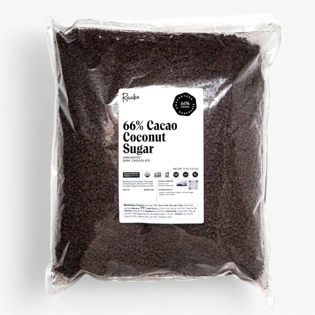 66% Cacao - Coconut Sugar Couverture - Pastille (10lb Bag)