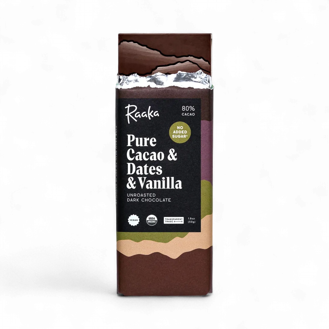 Pure Cacao & Dates & Vanilla Dark Chocolate - No Added Sugar