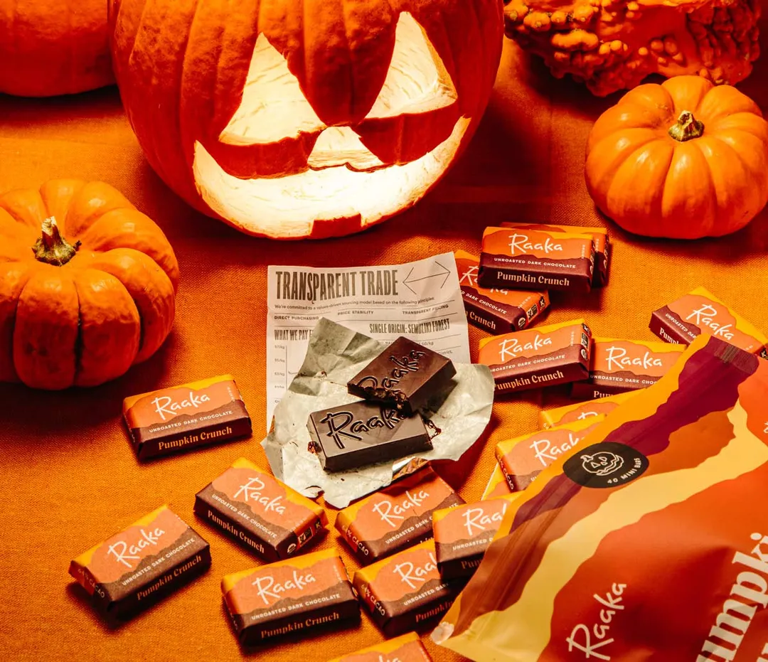 Pumpkin Crunch Mini Chocolate Bars - Fall & Halloween