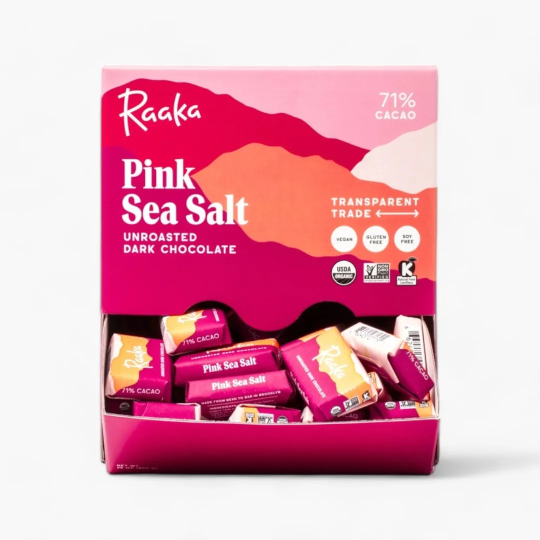 Pink Sea Salt Mini Chocolate Bars (100ct Box)