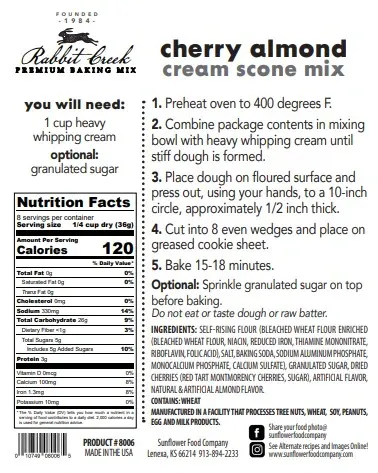 HEARTWARMING CHERRY ALMOND SCONE---Land of Oz Mix