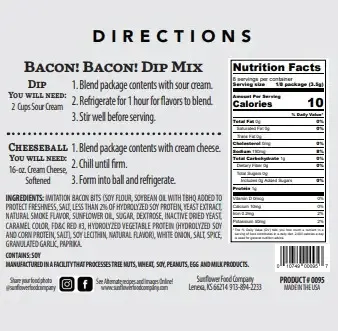 HOMECOMING DIP-BACON! BACON! BACON!  Land of OZ