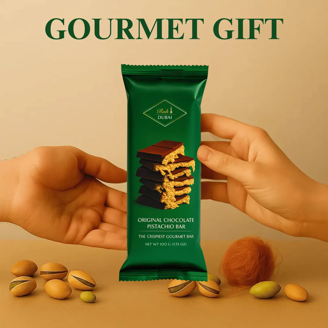 Dubai Chocolate Bar, 3.5 oz - 100g | Pistachio & Khanef (1 Bar)