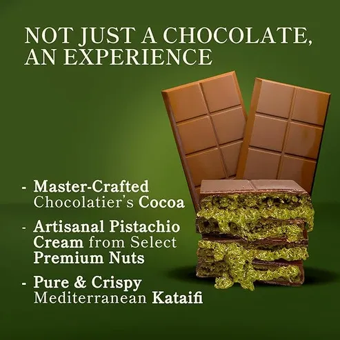 Rah Dubai Chocolate Bar, 7oz - 200g | Pistachio & Khanef (Master Case)