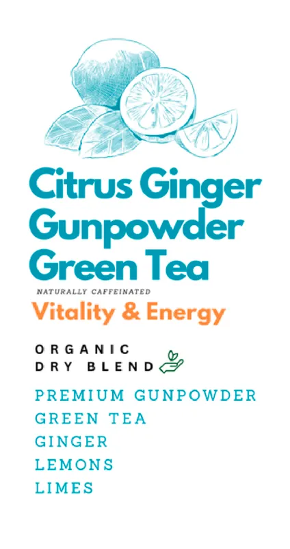 Citrus Ginger Gunpowder Green Tea Herbal Elixir — 13 oz