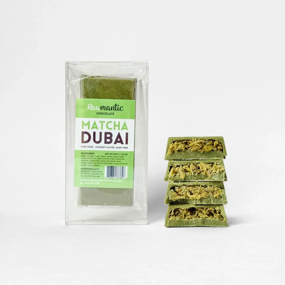 Matcha Dubai Chocolate knafeh Pistachio Chocolate Bar. 2.3Zoz/90g
