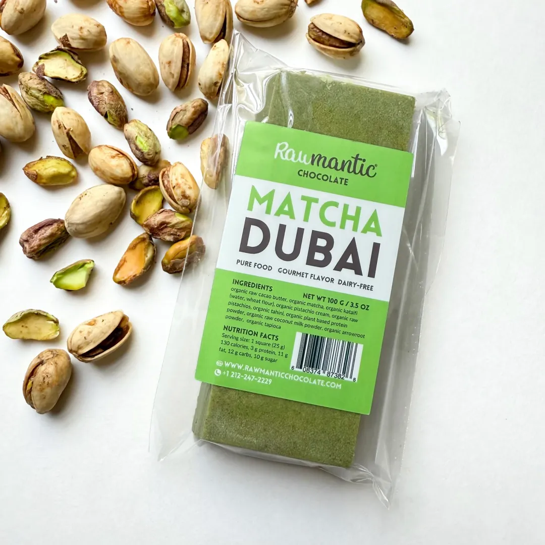 Matcha Dubai Chocolate knafeh Pistachio Chocolate Bar. 2.3Zoz/90g
