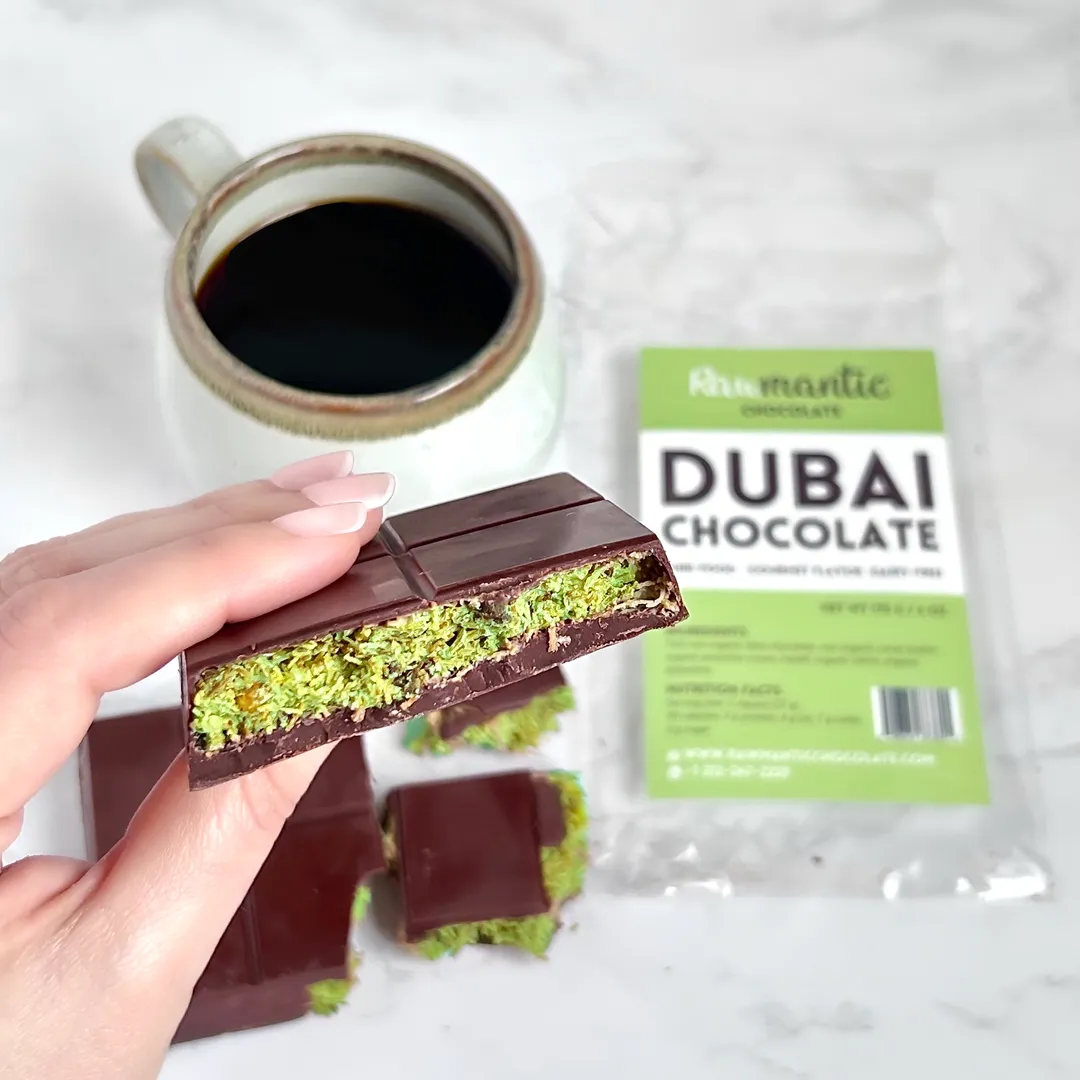 Dubai Chocolate knafeh Pistachio Chocolate Bar.190g/6.7oz