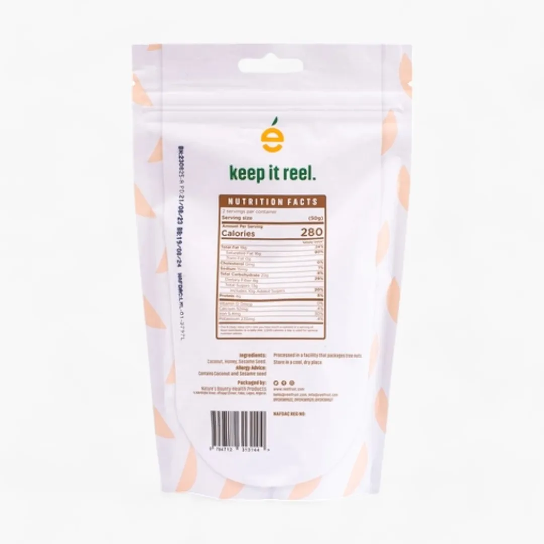 Toasted Honey Sesame Coconut Chips Toasted Caramel Coconut Chips Gmo Free, Natural, No Added Sugar