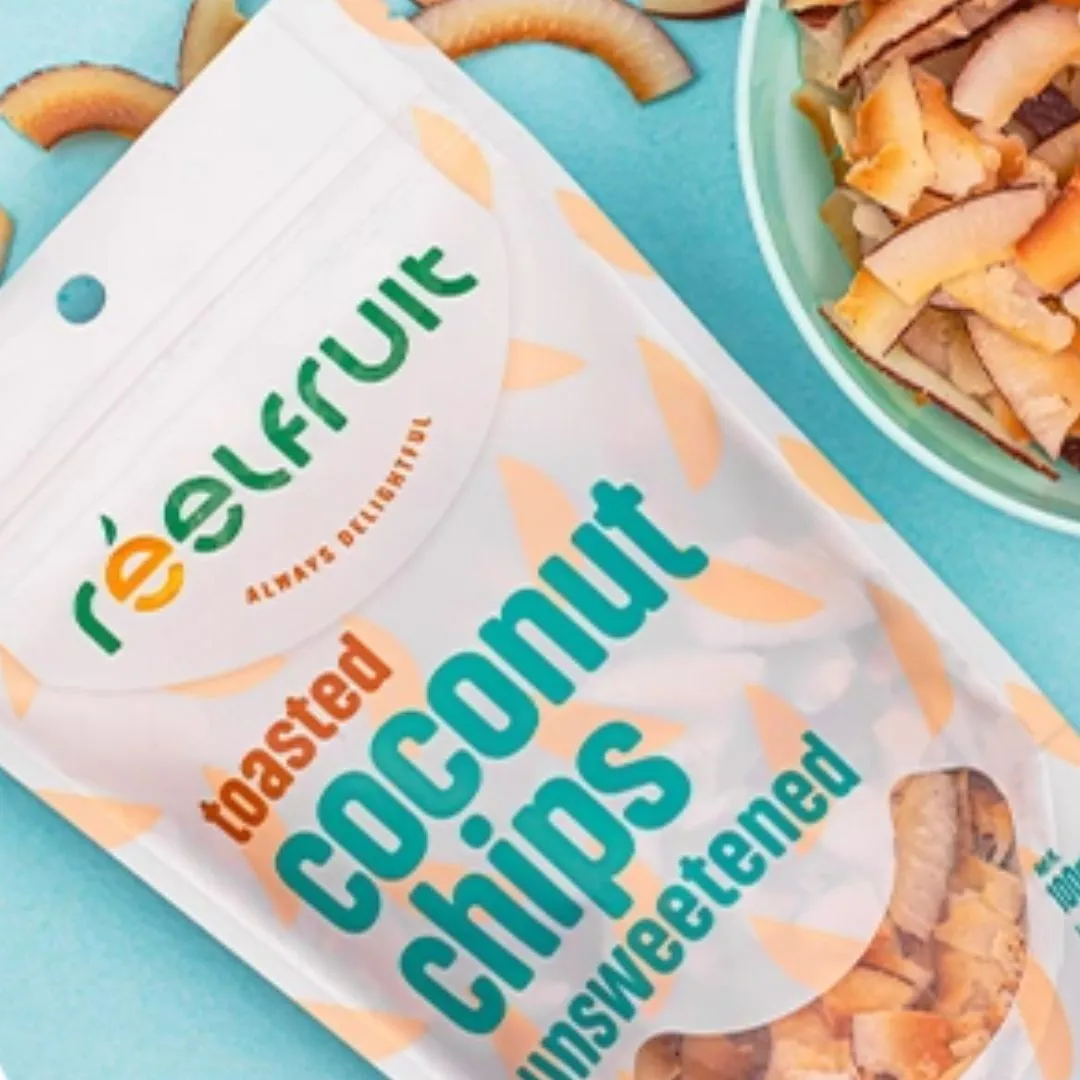 Toasted Unsweetened Sesame Coconut Chips Toasted Caramel Coconut Chips Gmo Free, Vegan, Natural, No Added Sugar