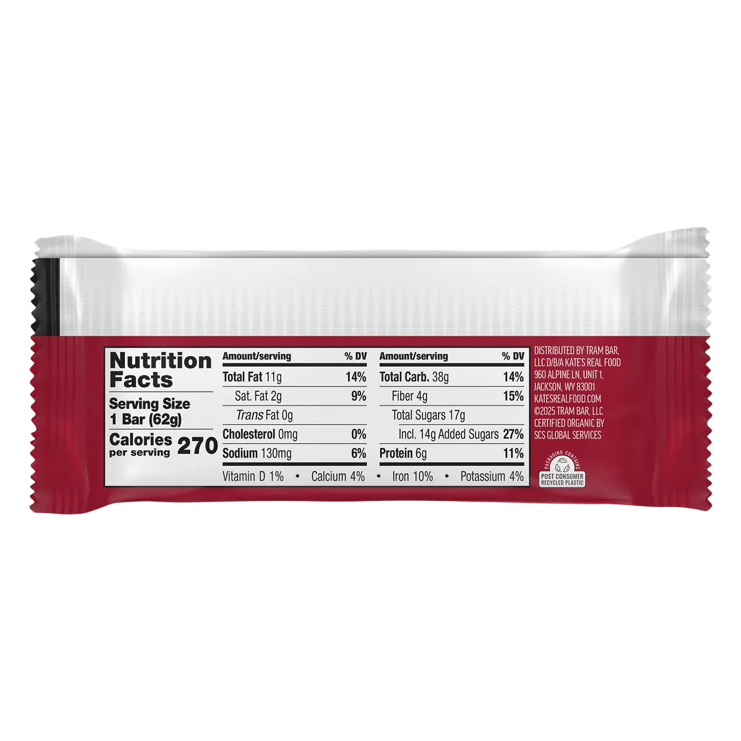 Kate's Real Food Dark Chocolate Cherry Almond Oat Bar 2.2oz