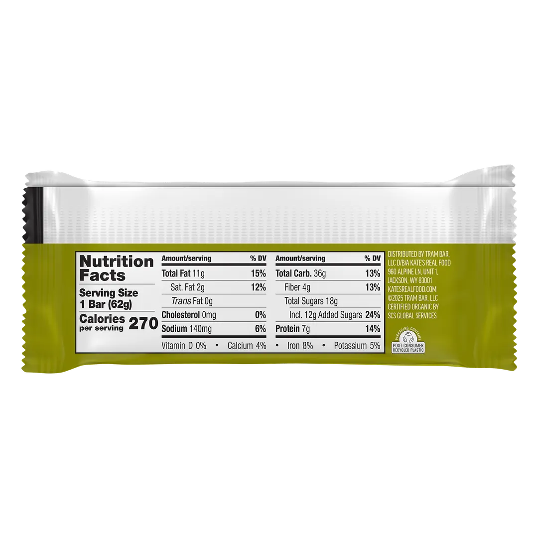 Kate's Real Food Peanut Butter Dark Chocolate Oat Bar 2.2oz