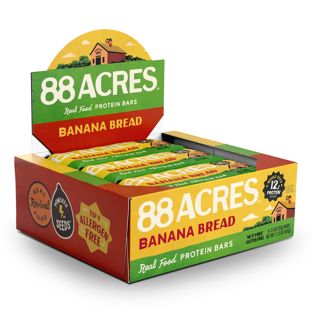 88 Acres Banana Bread Pumpkin Seed Protein Bar 1.9oz (9ct)