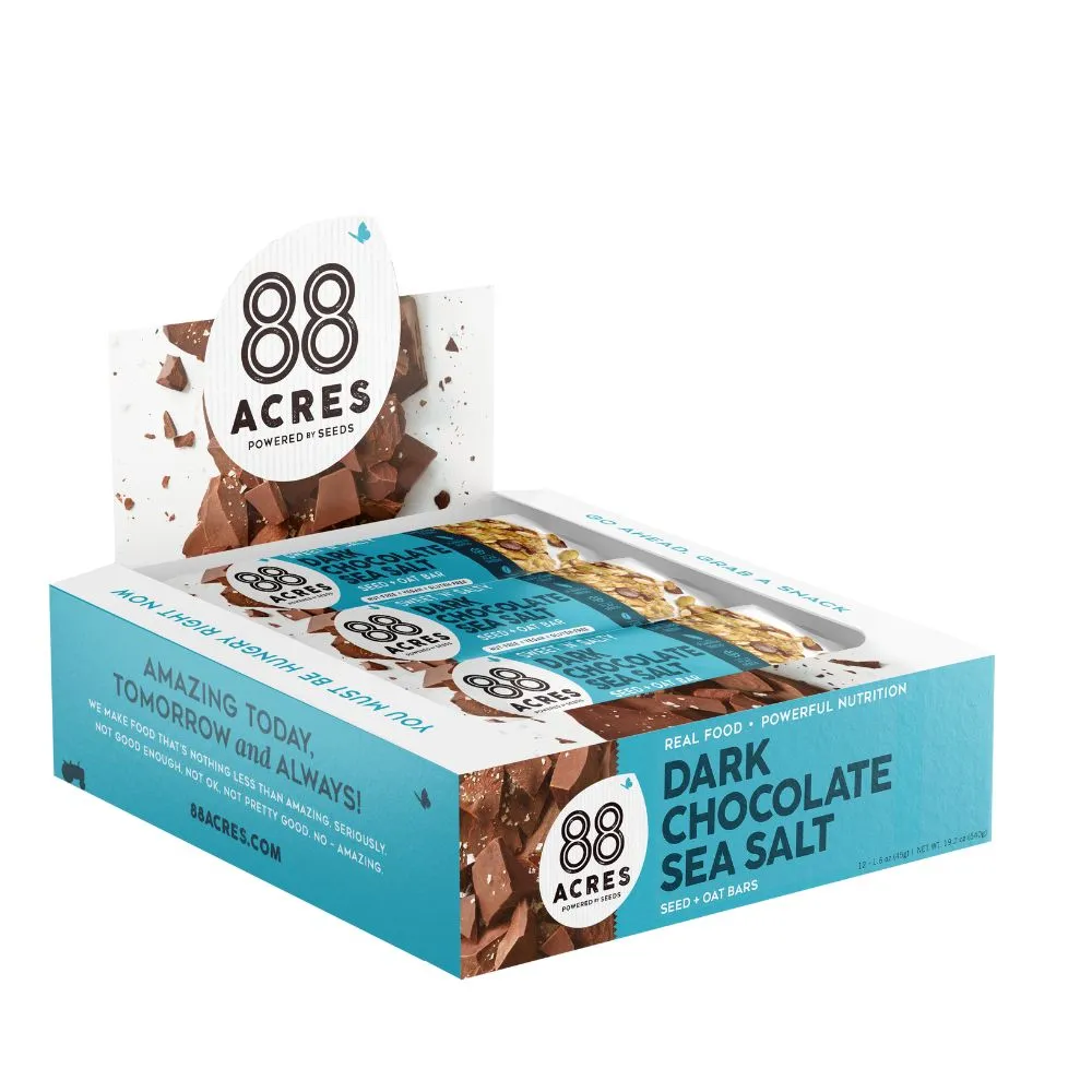88 Acres Dark Chocolate Sea Salt Seed Blend Oat Bar 1.6oz (9ct)