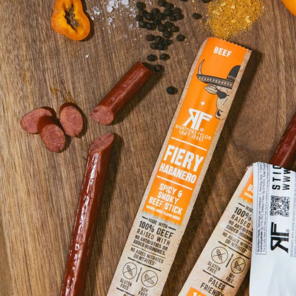 Righteous Felon Fiery Habanero Beef Stick Multipack 6oz