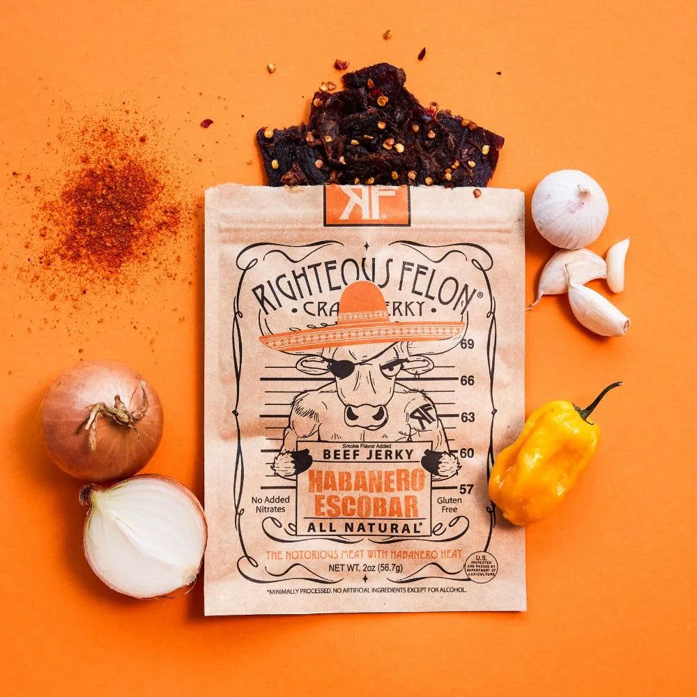 Righteous Felon Habanero Escobar Beef Jerky 2oz