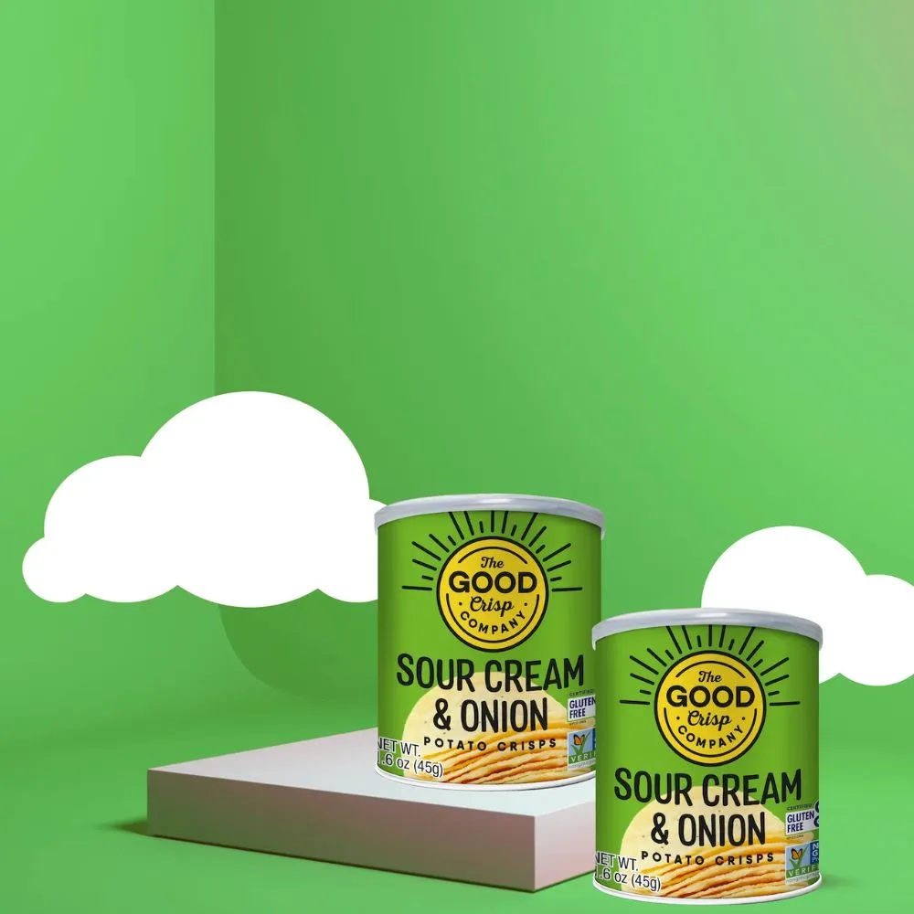The Good Crisp Sour Cream & Onion Potato Crisps Grab & Go Can 1.6oz (12ct)