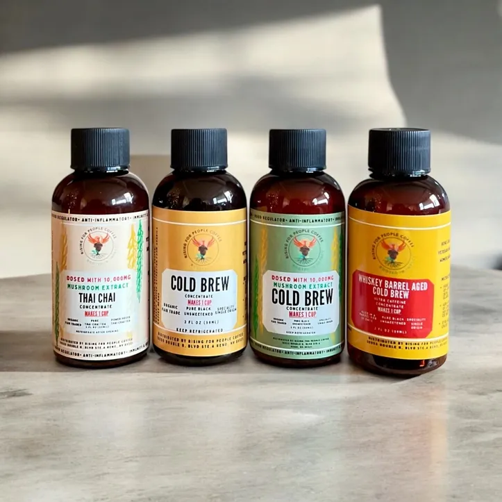 2oz Travel Cold Brew & Thai Chai Tea Concentrates (Set of 4)