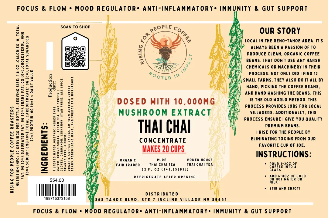 Happy Mushroom Thai Chai Tea Concentrate
