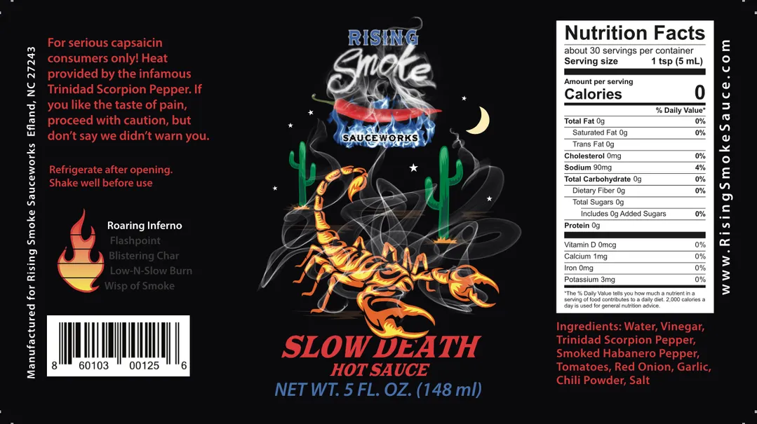 Slow Death Trinidad Scorpion Hot Sauce  (case of 12)