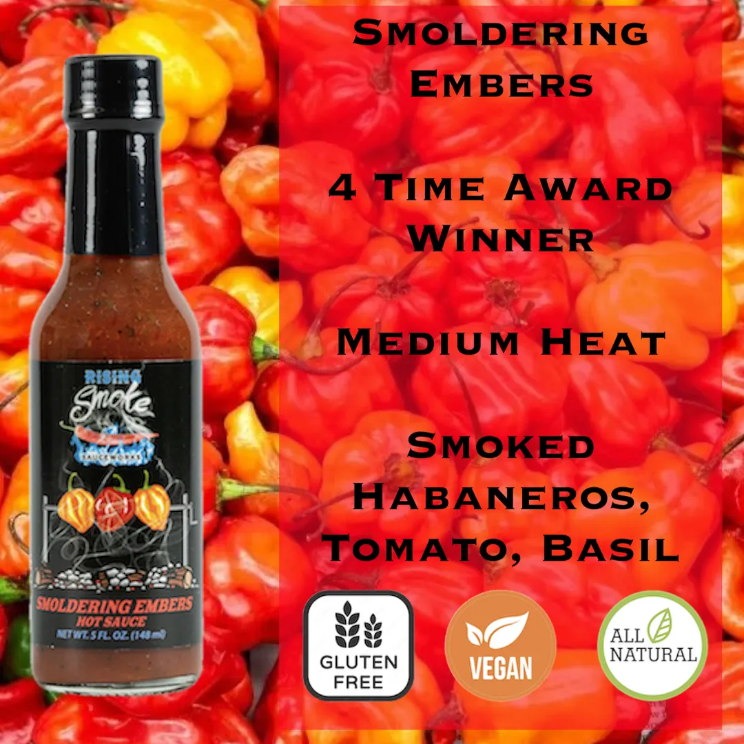 Smoldering Embers Habanero Tomato Basil Hot Sauce (case-12)