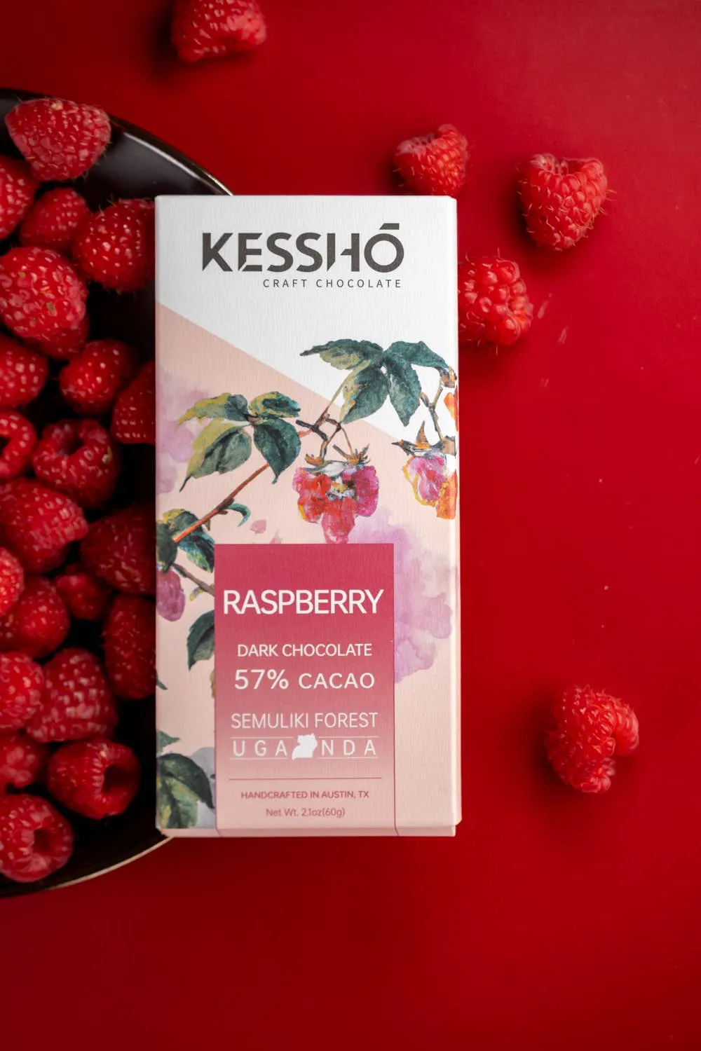 KESSHŌ Raspberry 57% Dark Chocolate Bar - Single Origin