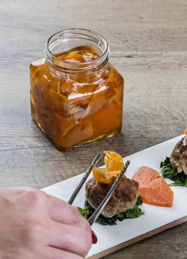 Pumpkin slices in Olive Oil, Ceramic lid